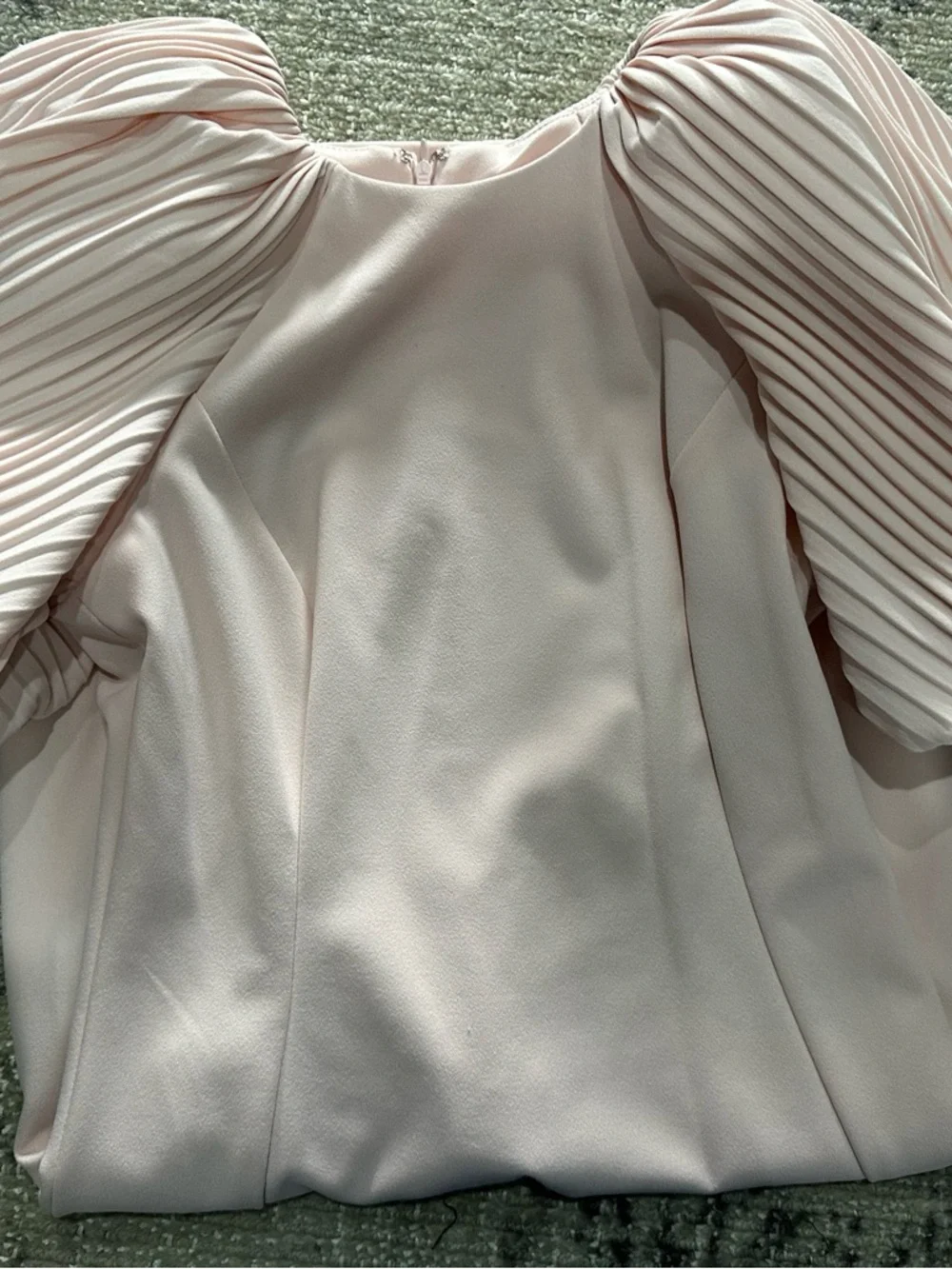 Calvin Klein Pleated Puff-Sleeve Midi Dress - Picture 8 of 11